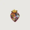 TROVELORE Flaming Heart Broche