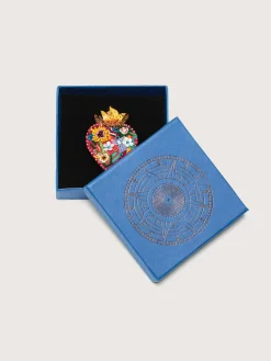 TROVELORE Flaming Heart Broche